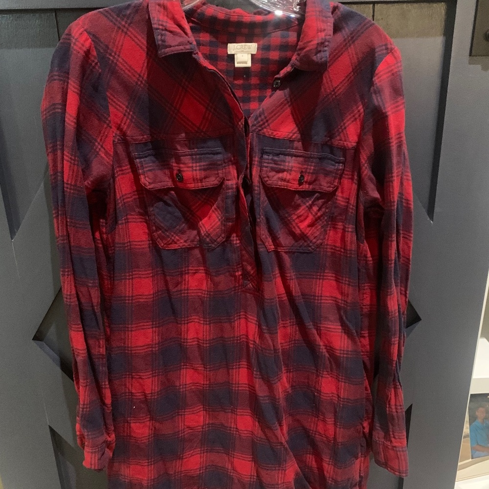 J. Crew Plaid Long Sleeve Dress